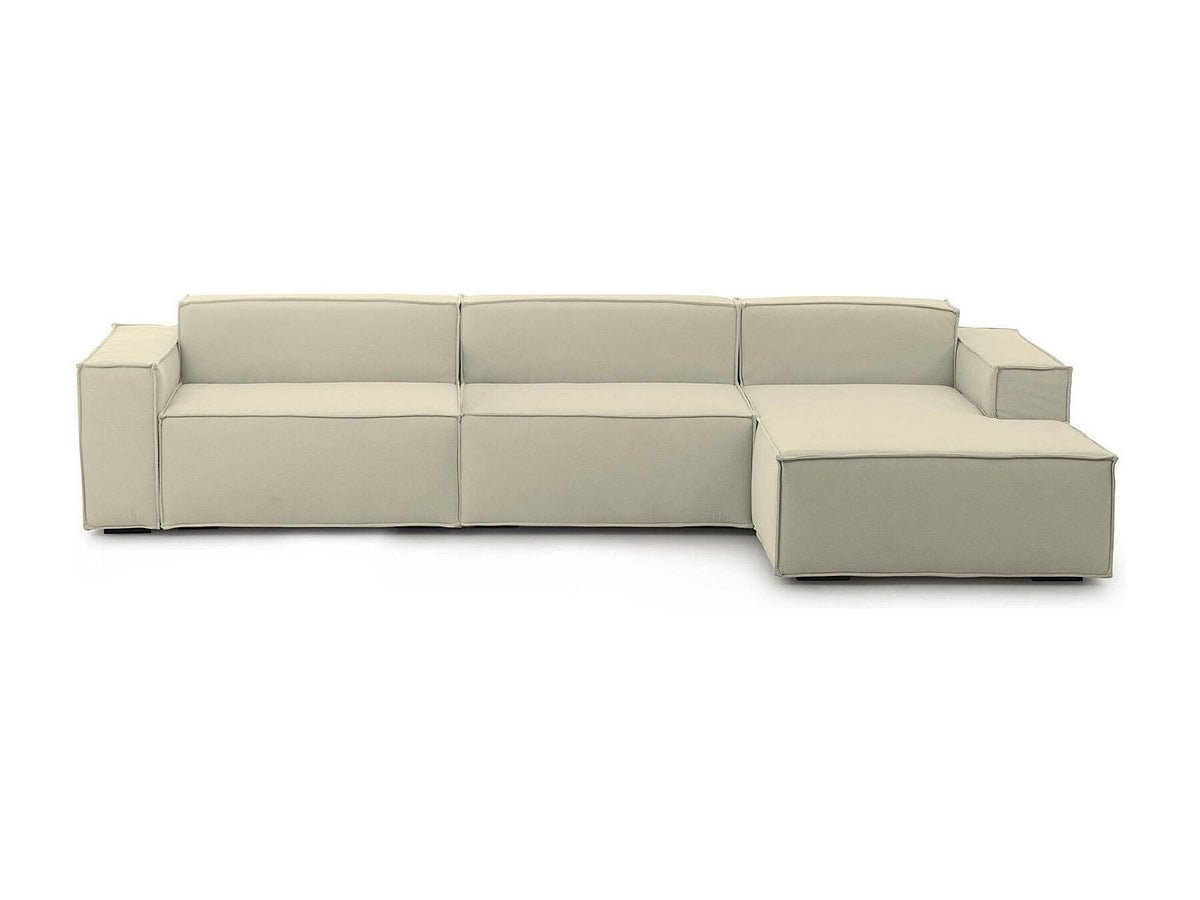 Canapé modulable 4 places beige tissu