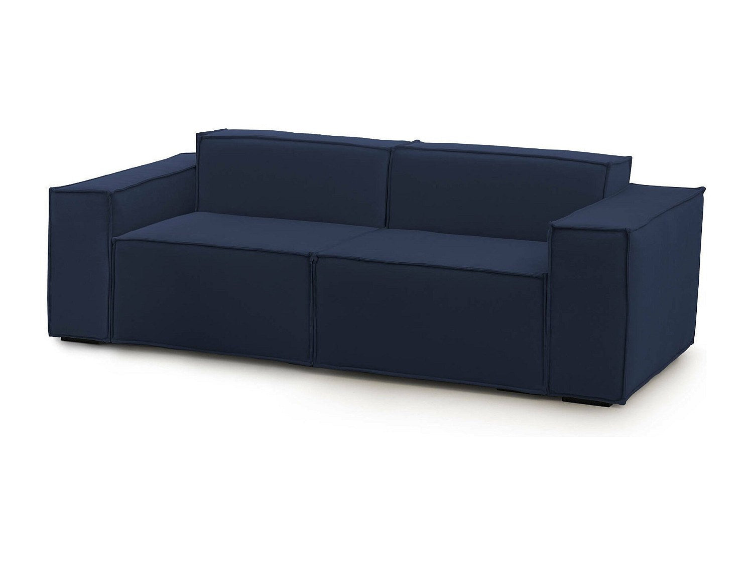 Canapé modulable 2 places bleu tissu