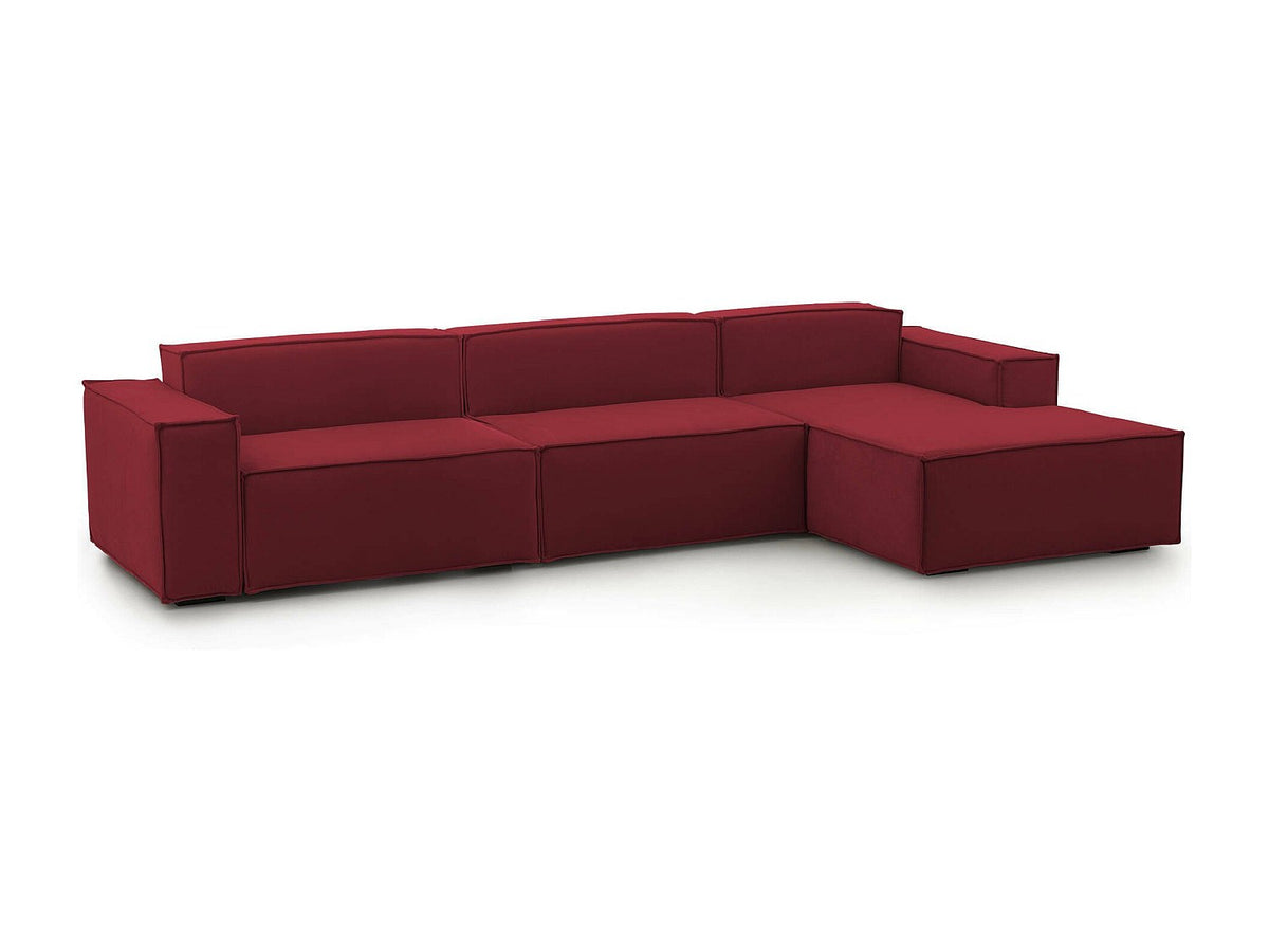 Canapé modulable 4 places rouge tissu