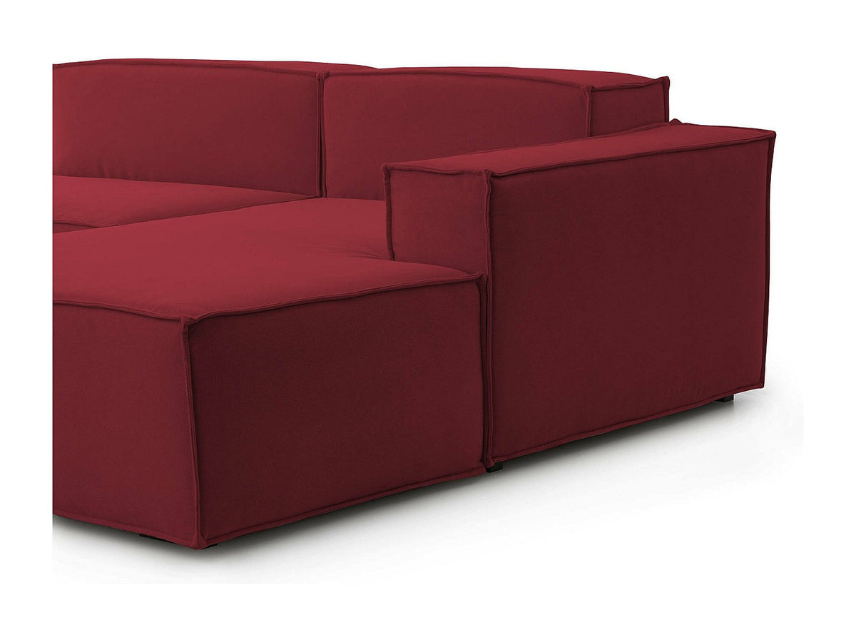 Canapé modulable 4 places rouge tissu
