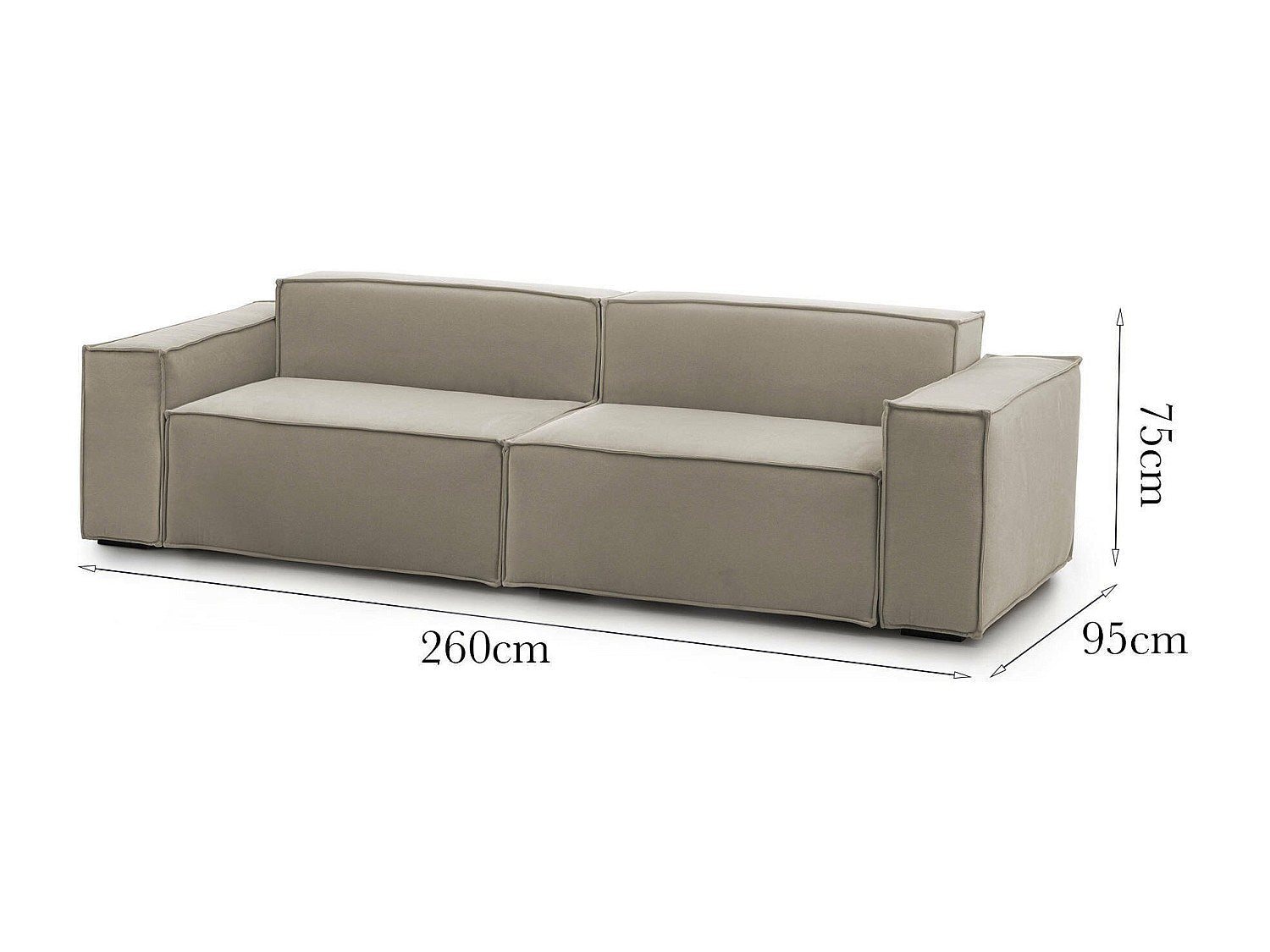 Canapé modulable 3 places gris tissu