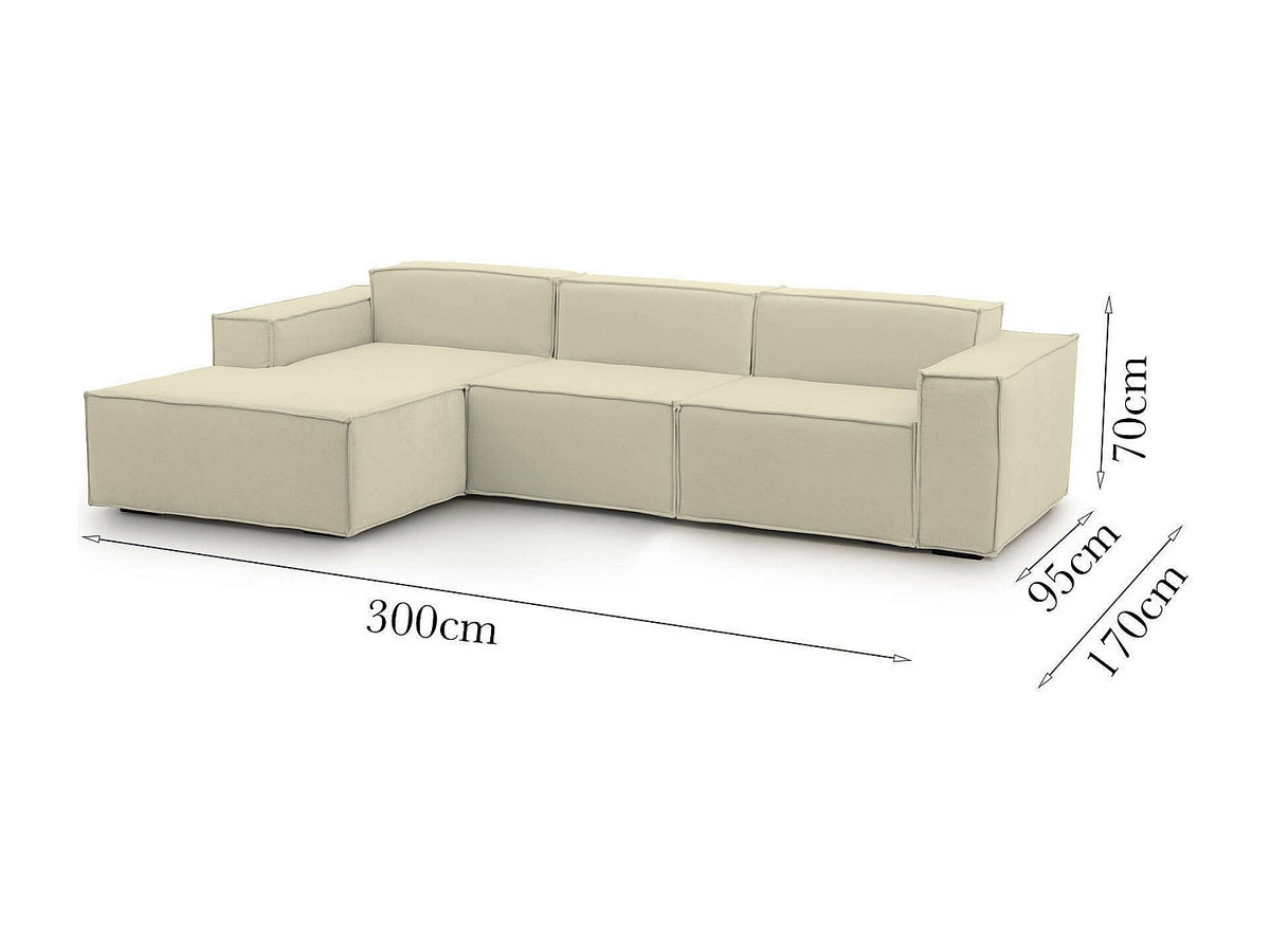 Canapé modulable 3 places beige tissu