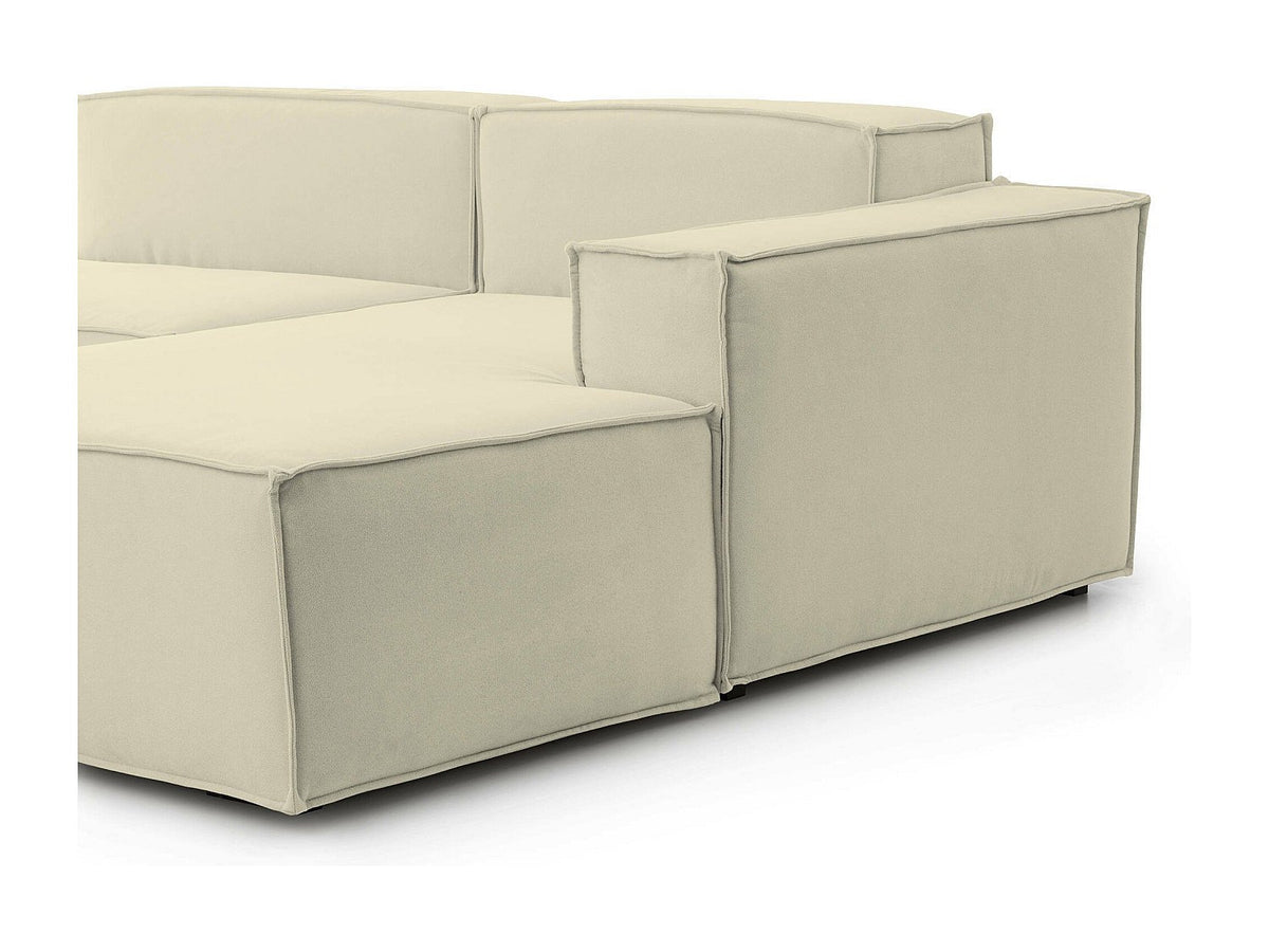 Canapé modulable 2 places beige tissu