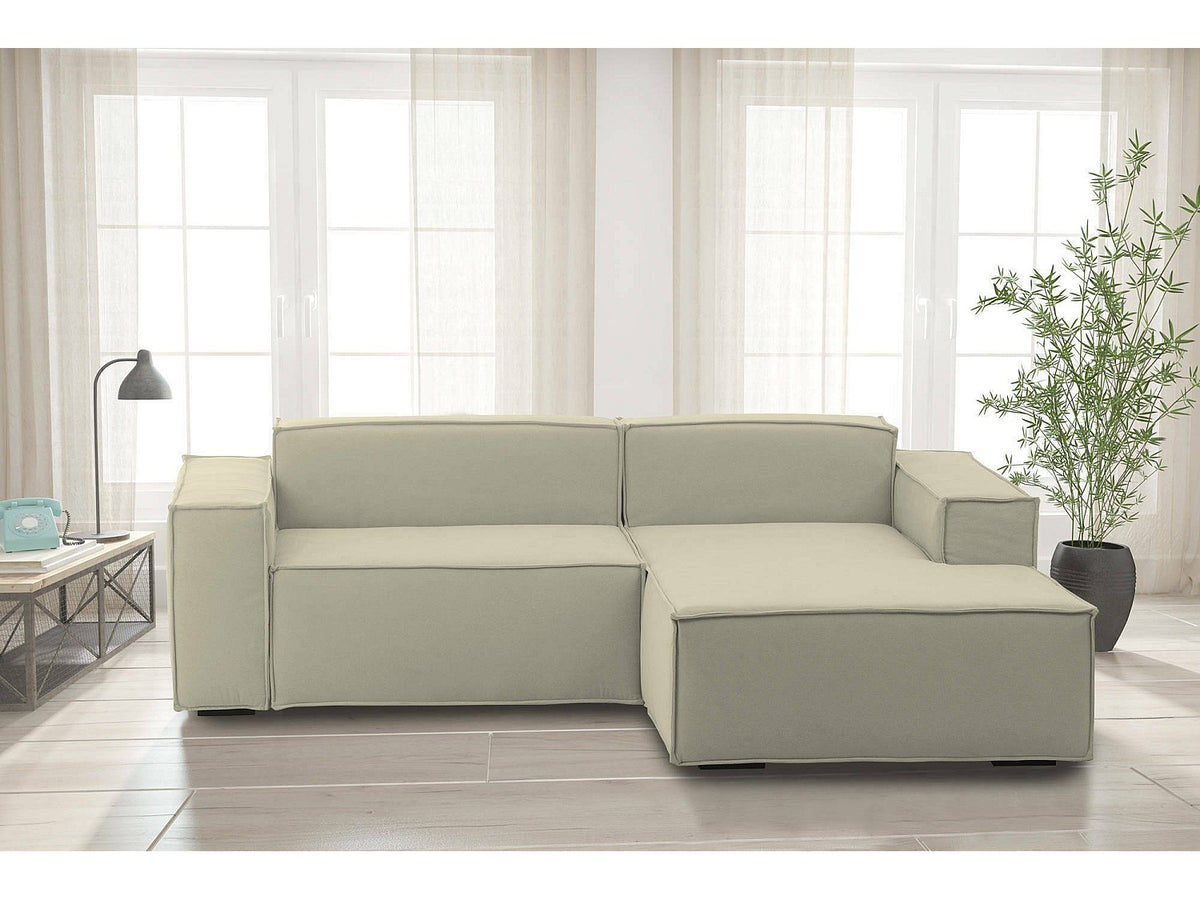 Canapé modulable 2 places beige tissu