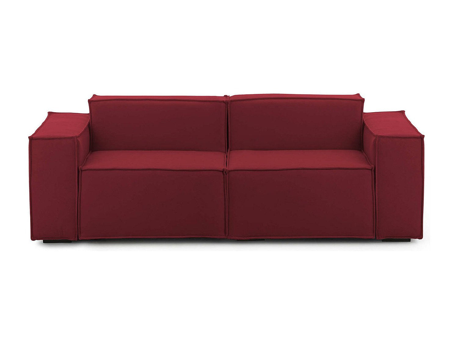 Canapé modulable 2 places rouge tissu