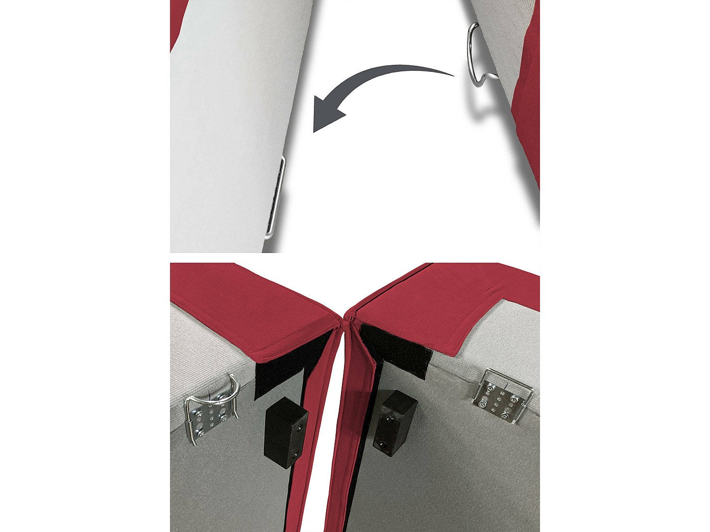 Canapé modulable 2 places rouge tissu
