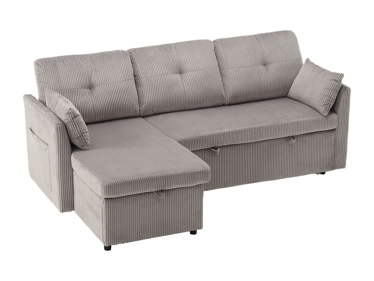 Méridienne pour canapé modulable convertible gris velours