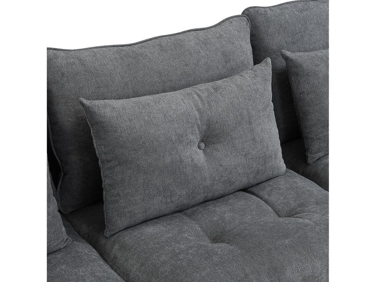 Méridienne pour canapé modulable convertible gris velours