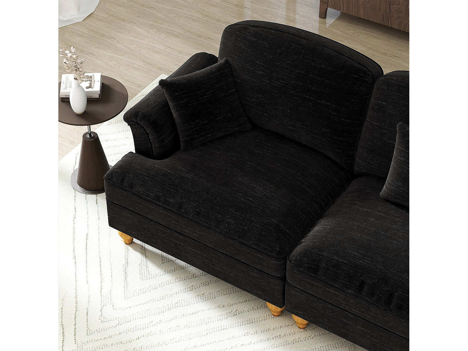 Canapé modulable noir tissu