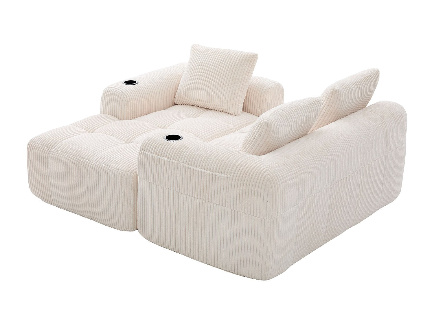 Canapé modulable beige tissu