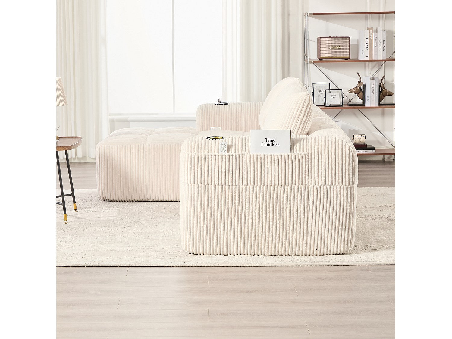 Canapé modulable beige tissu