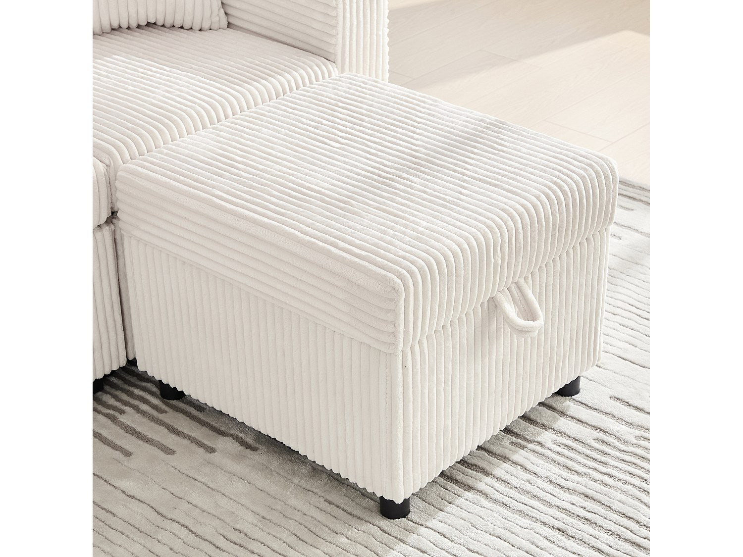 Angle pour canapé modulable convertible 3 places beige velours - Allurex