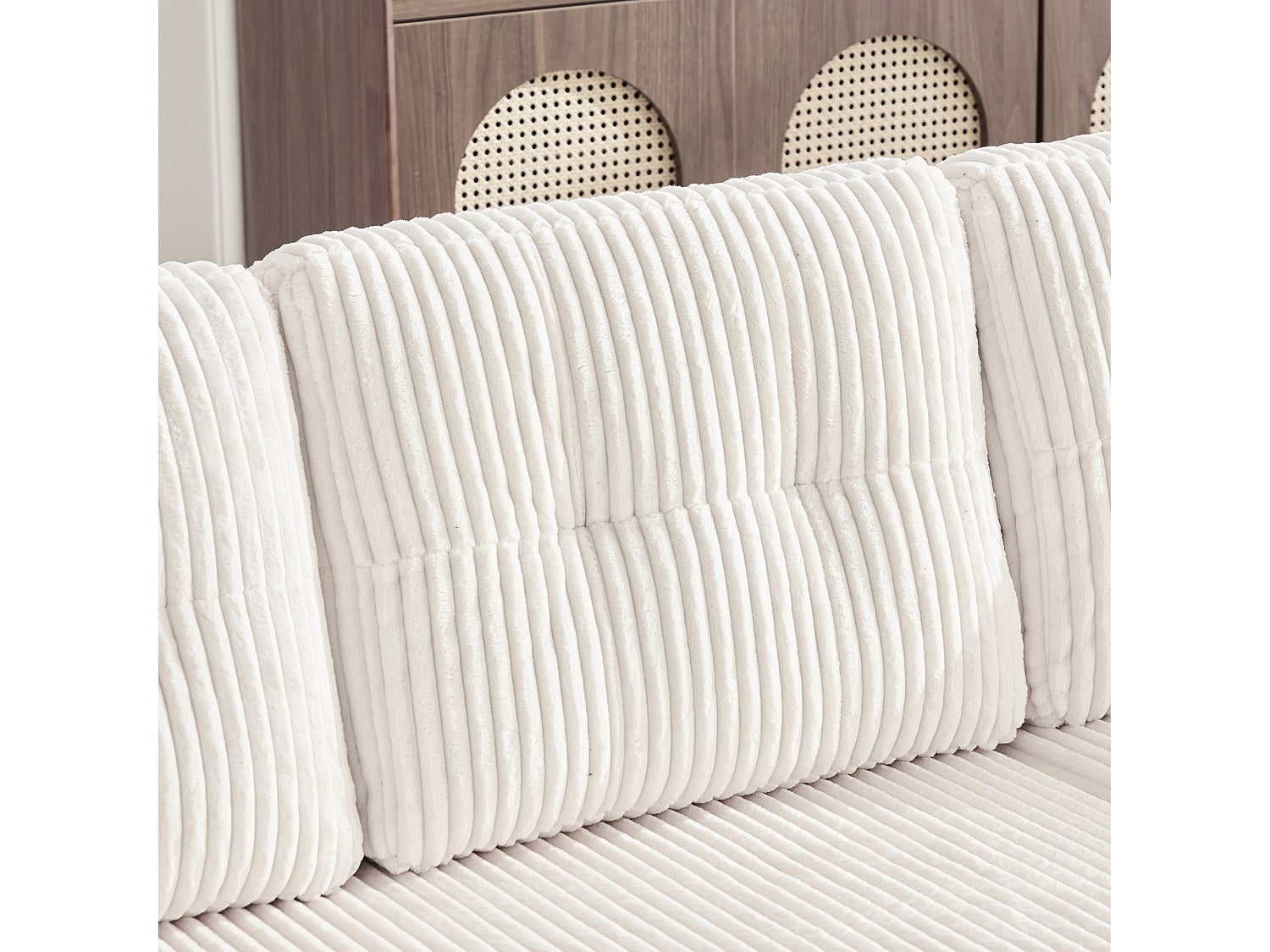 Angle pour canapé modulable convertible 3 places beige velours - Allurex
