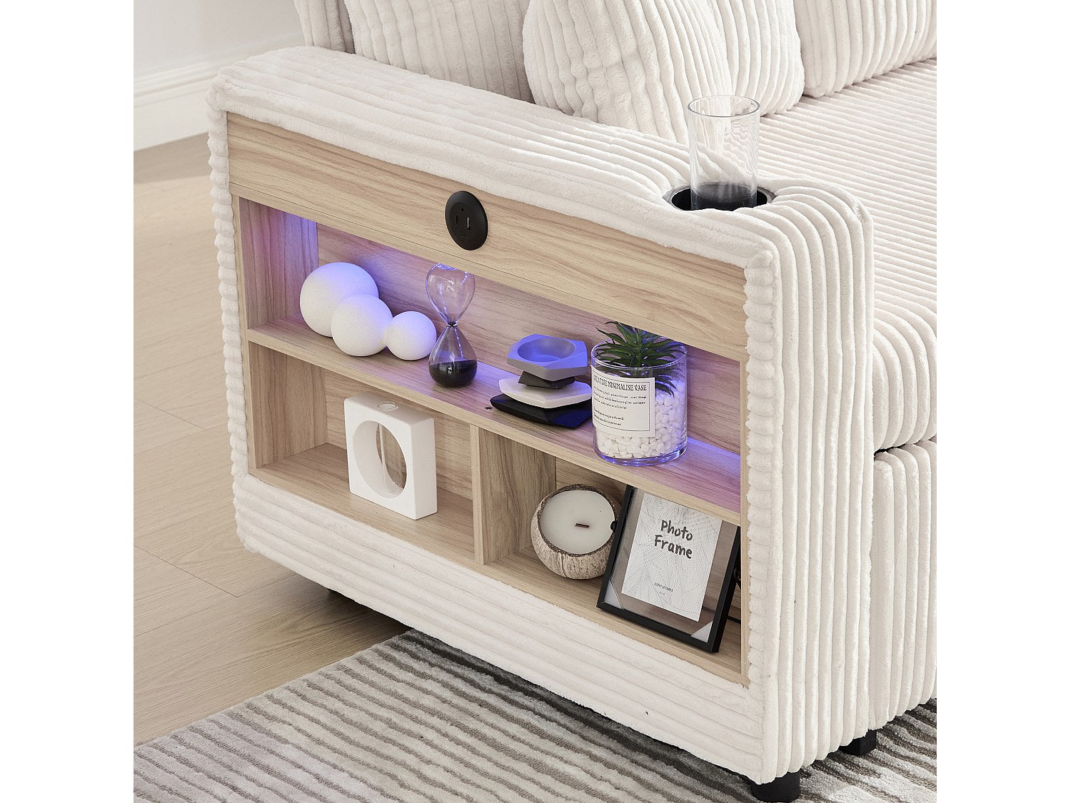 Angle pour canapé modulable convertible 3 places beige velours - Allurex