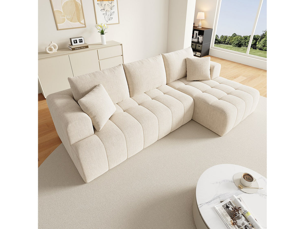 Canapé modulable beige velours