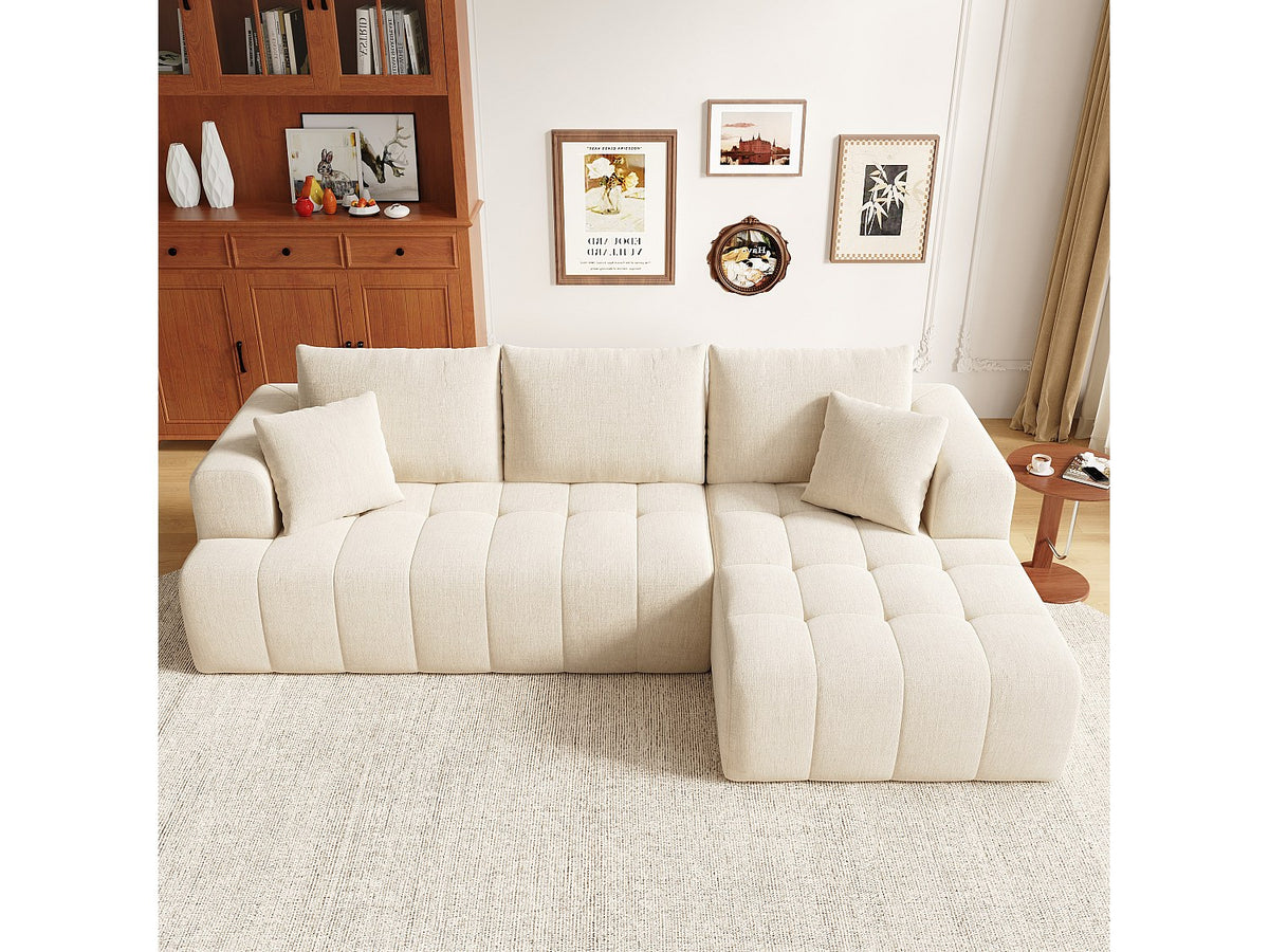 Canapé modulable beige velours