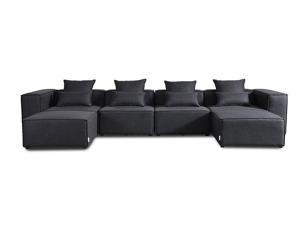 Canapé modulable gris tissu