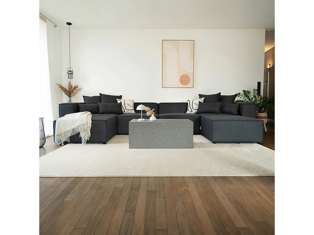 Canapé modulable gris tissu