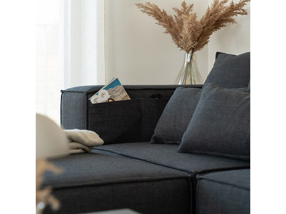 Canapé modulable gris tissu