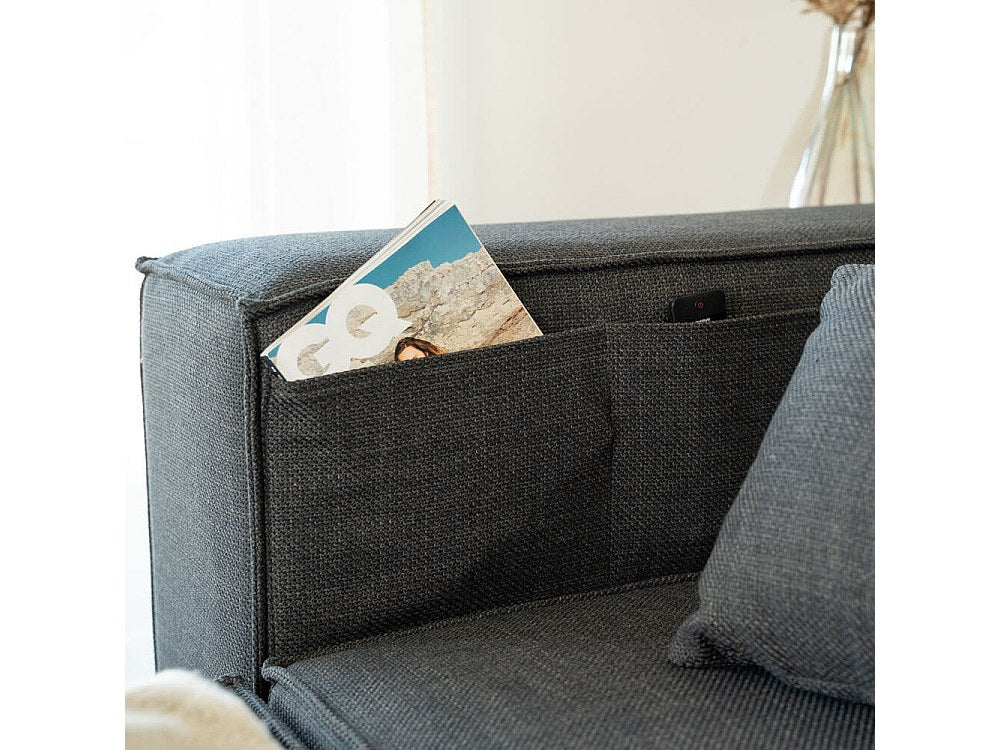 Canapé modulable gris tissu