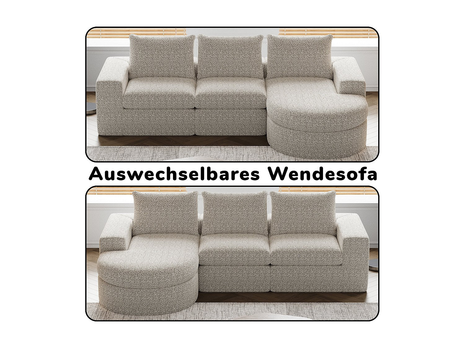 Méridienne pour canapé modulable beige tissu
