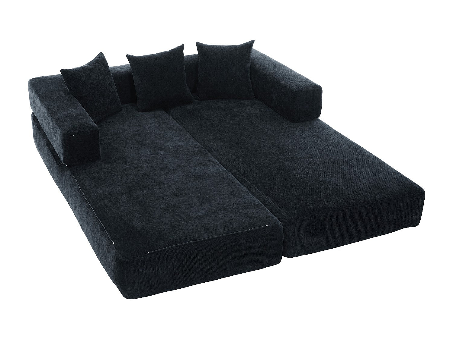 Canapé modulable convertible noir velours