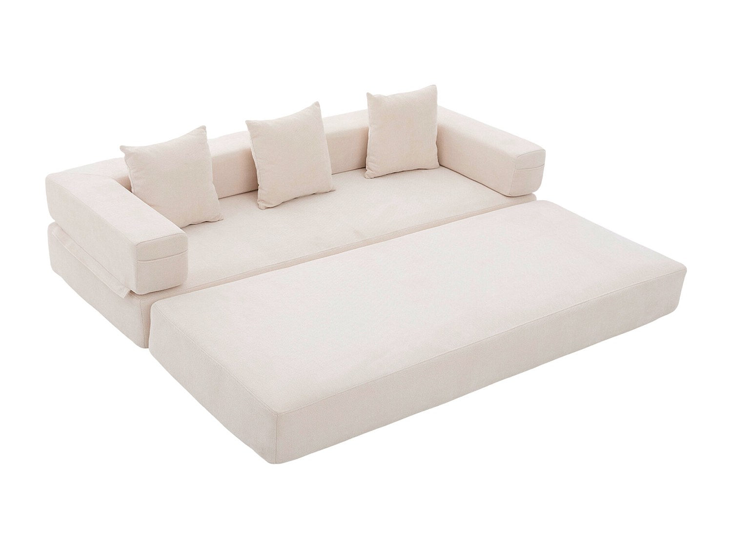 Canapé modulable convertible beige velours