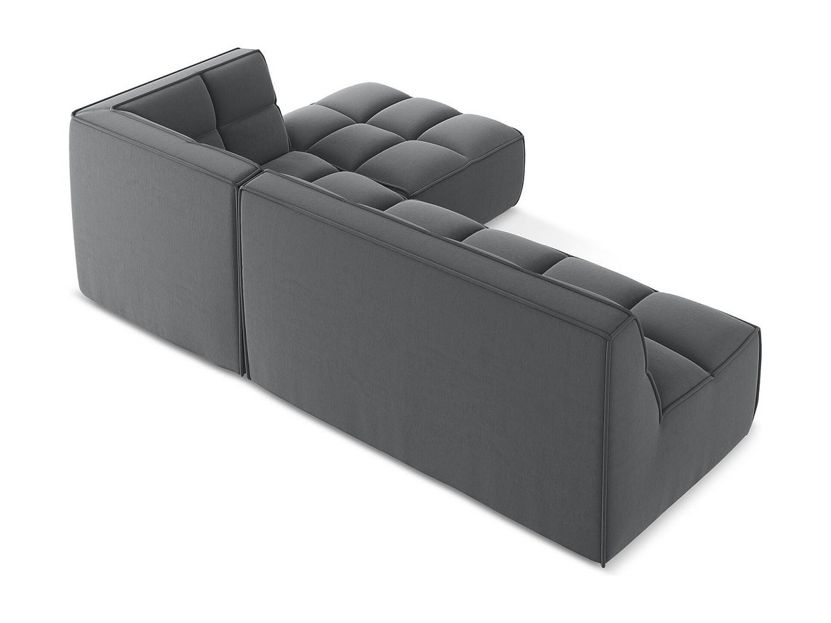 Canapé modulable 4 places gris tissu