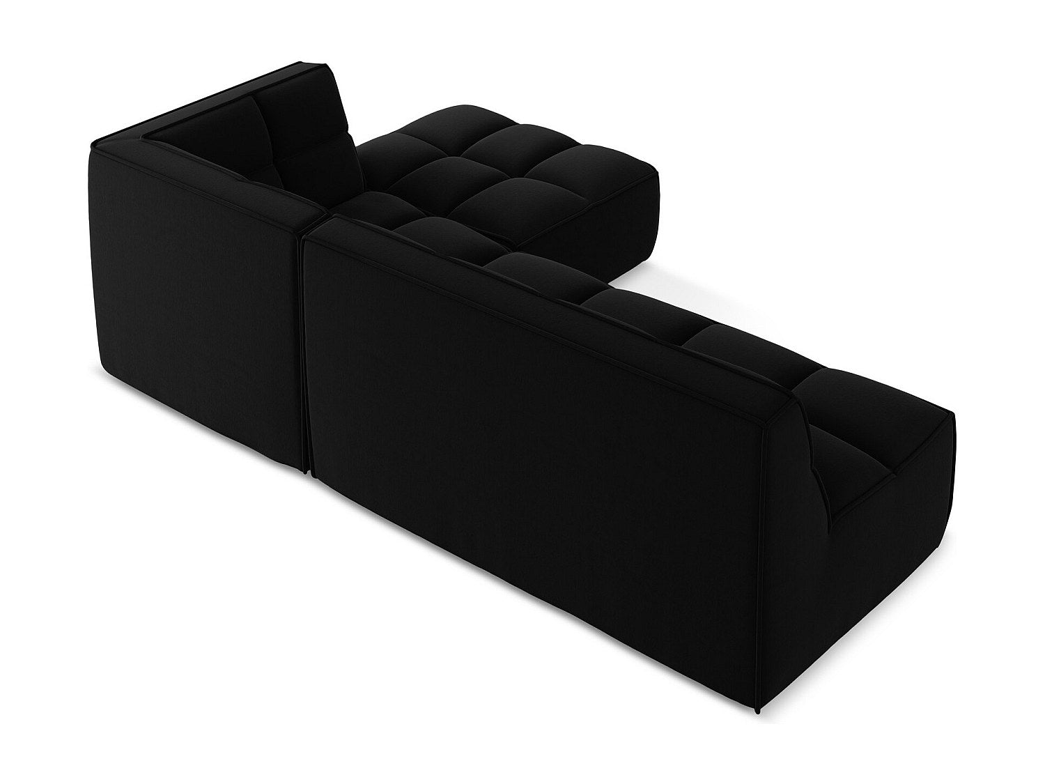 Canapé modulable 4 places noir tissu