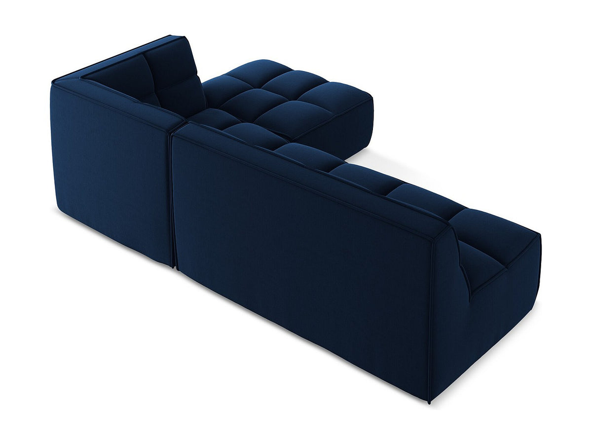 Canapé modulable 4 places bleu tissu