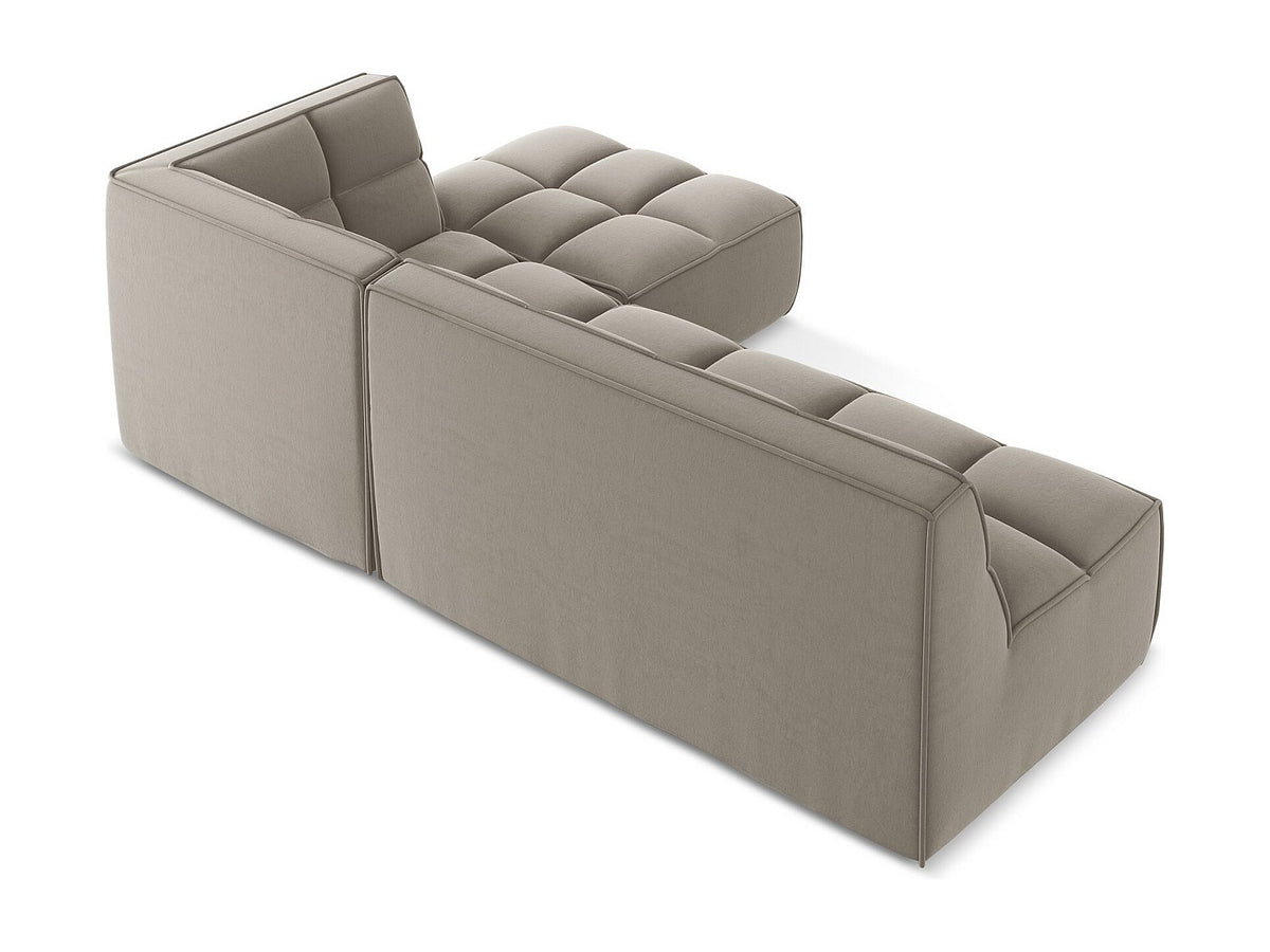 Canapé modulable 4 places taupe tissu