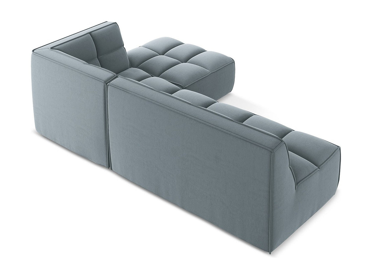 Canapé modulable 4 places bleu tissu
