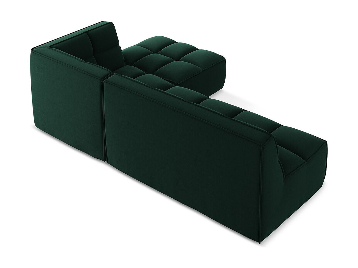 Canapé modulable 4 places vert tissu