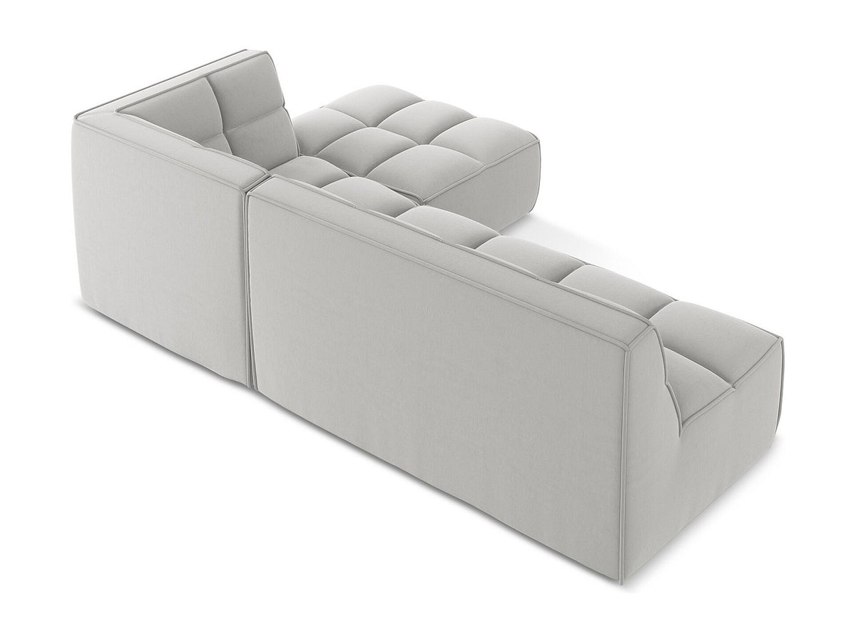 Canapé modulable 4 places gris tissu