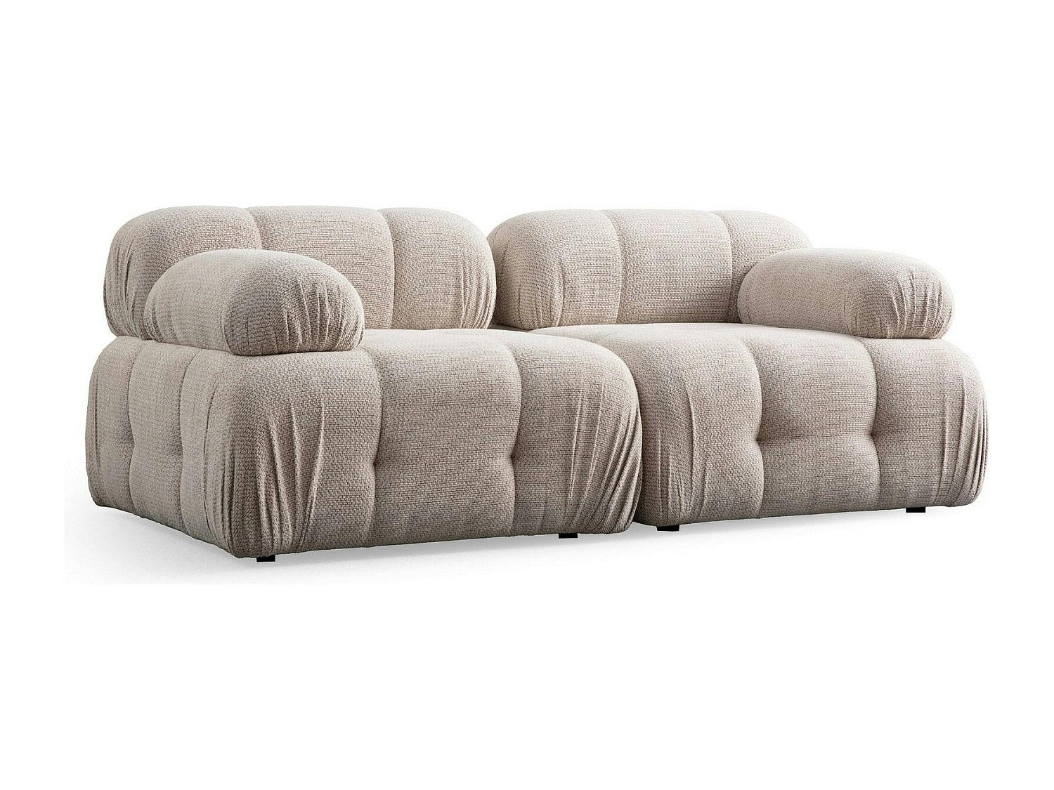 Canapé modulable 2 places blanc tissu