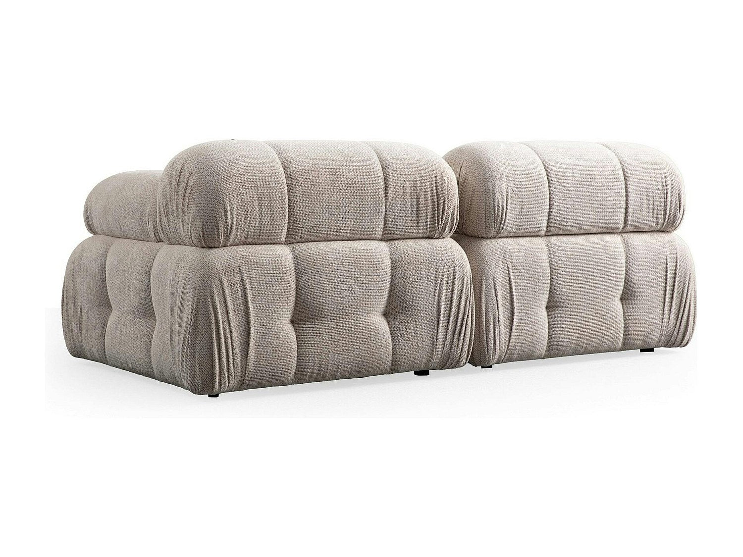 Canapé modulable 2 places blanc tissu