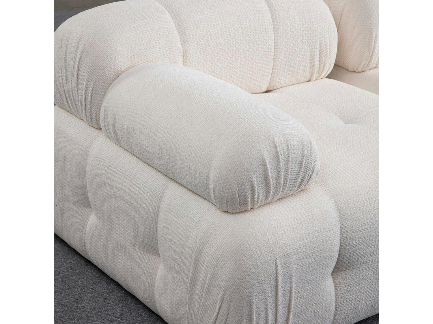 Canapé modulable 3 places blanc tissu
