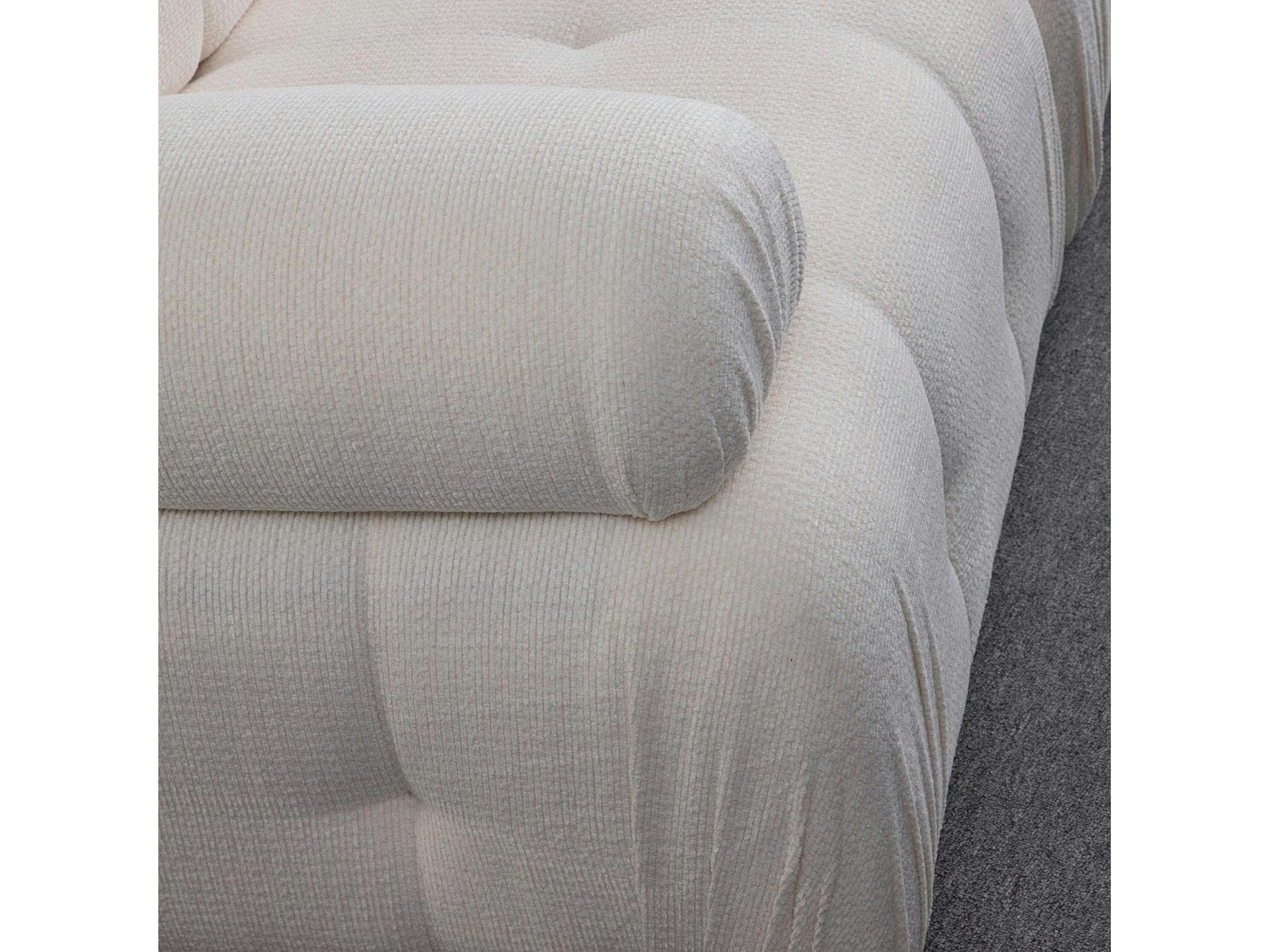 Canapé modulable 3 places blanc tissu
