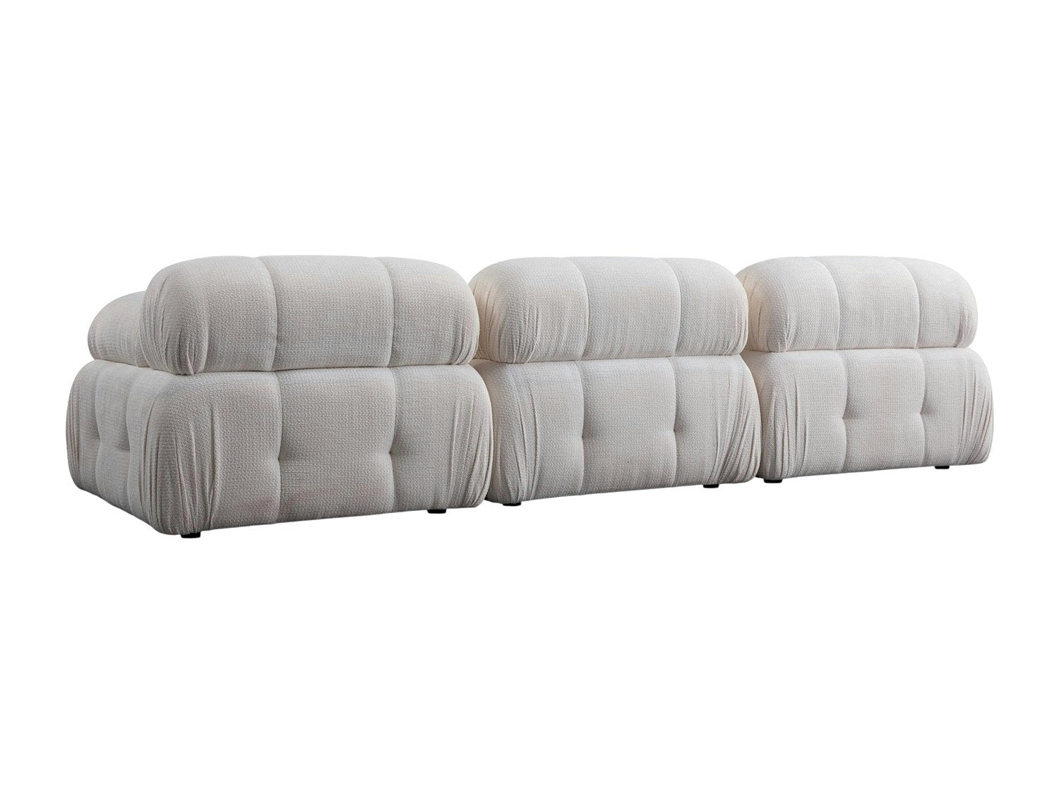 Canapé modulable 3 places blanc tissu
