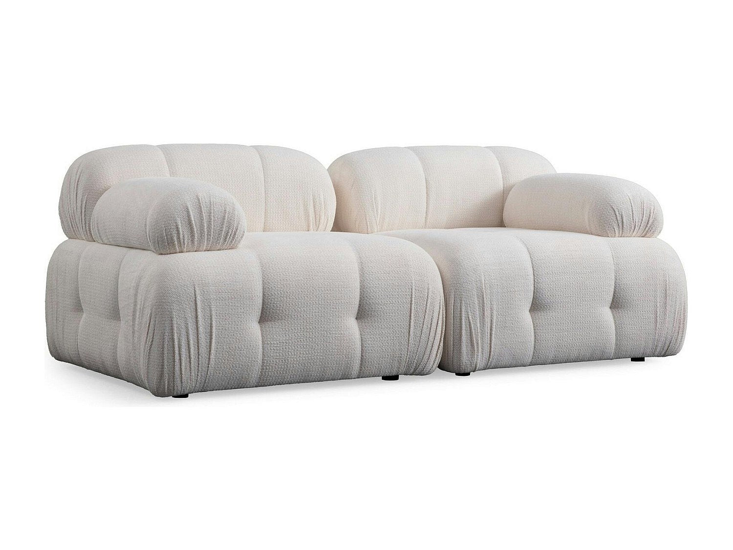 Canapé modulable 2 places blanc tissu