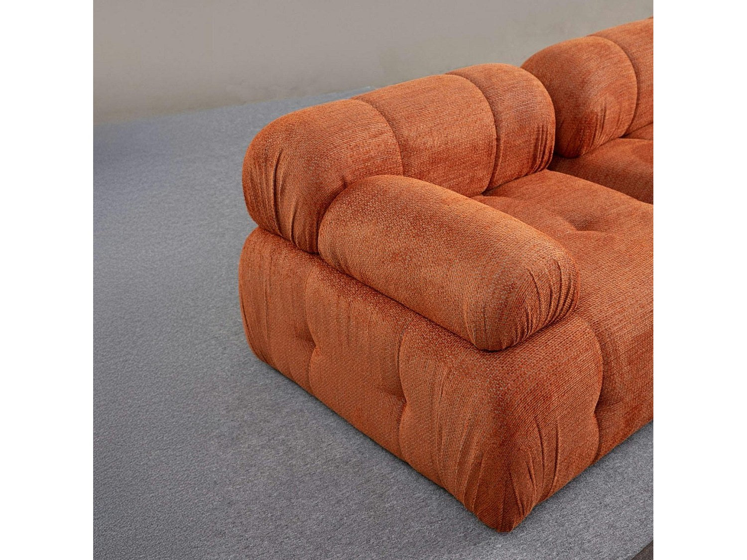 Canapé modulable 2 places orange tissu