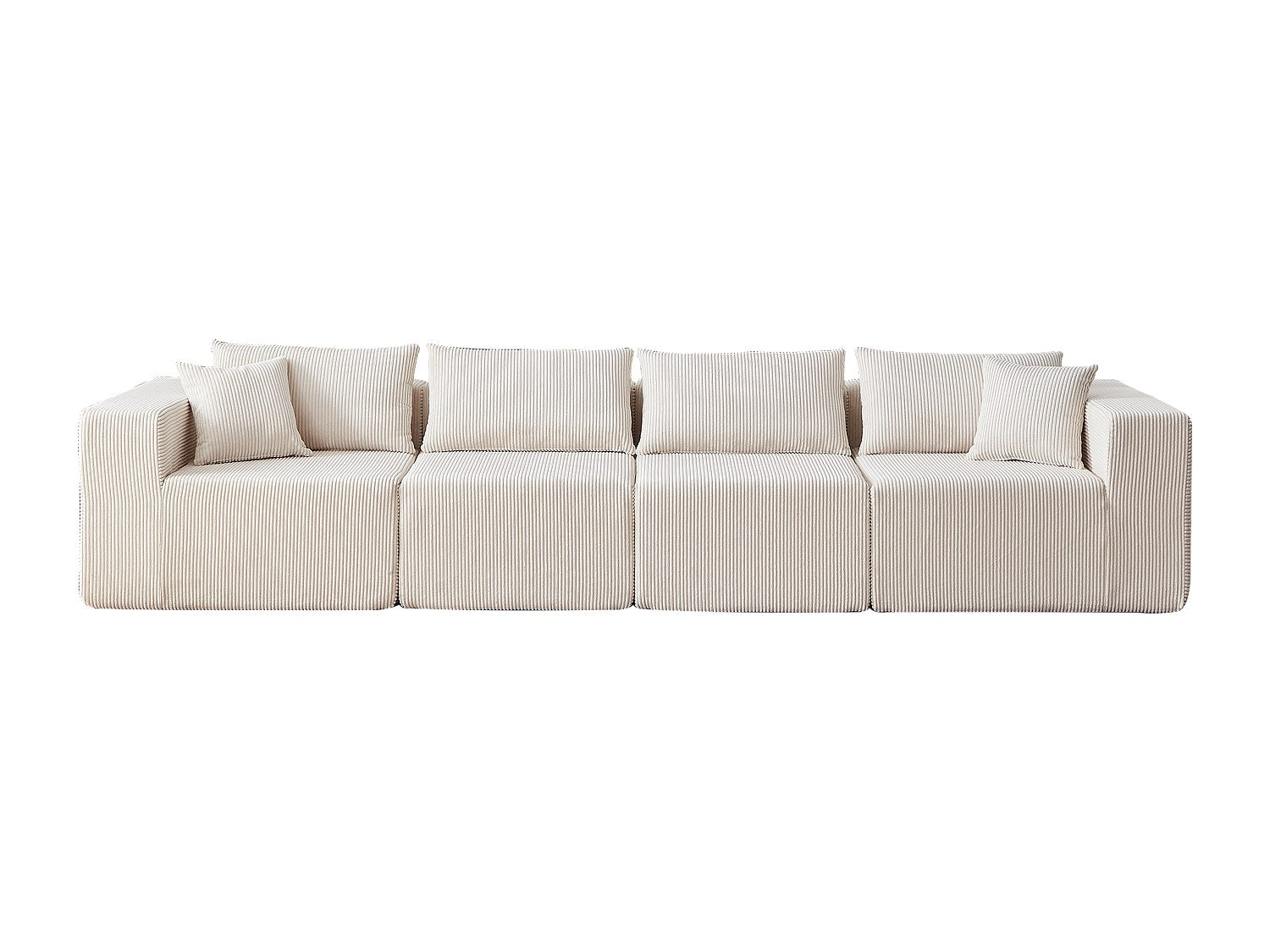 Angle pour canapé modulable 4 places beige tissu