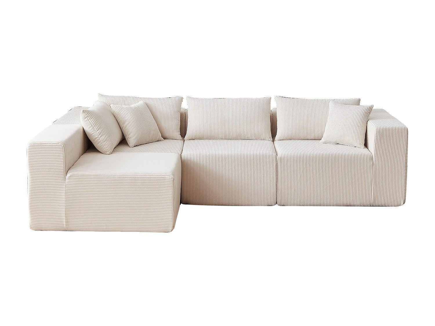 Angle pour canapé modulable 4 places beige tissu