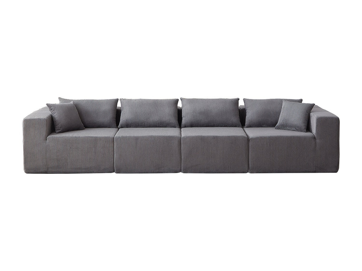 Angle pour canapé modulable 4 places gris tissu