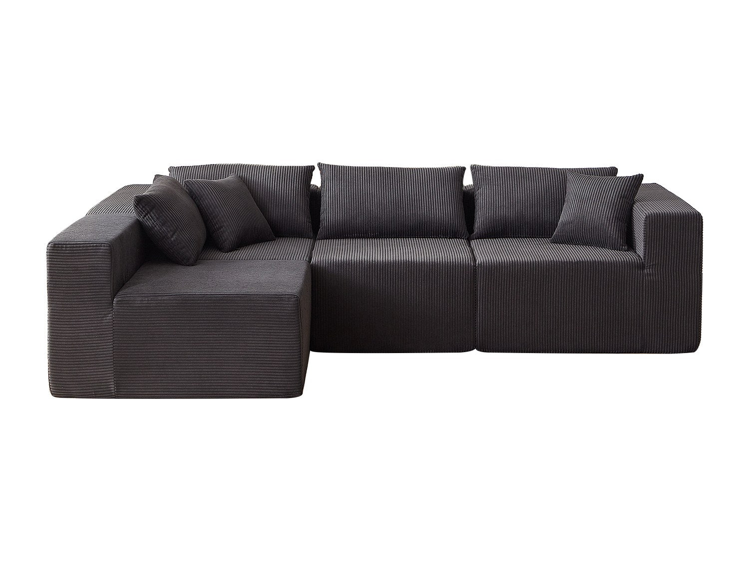 Angle pour canapé modulable 4 places noir tissu