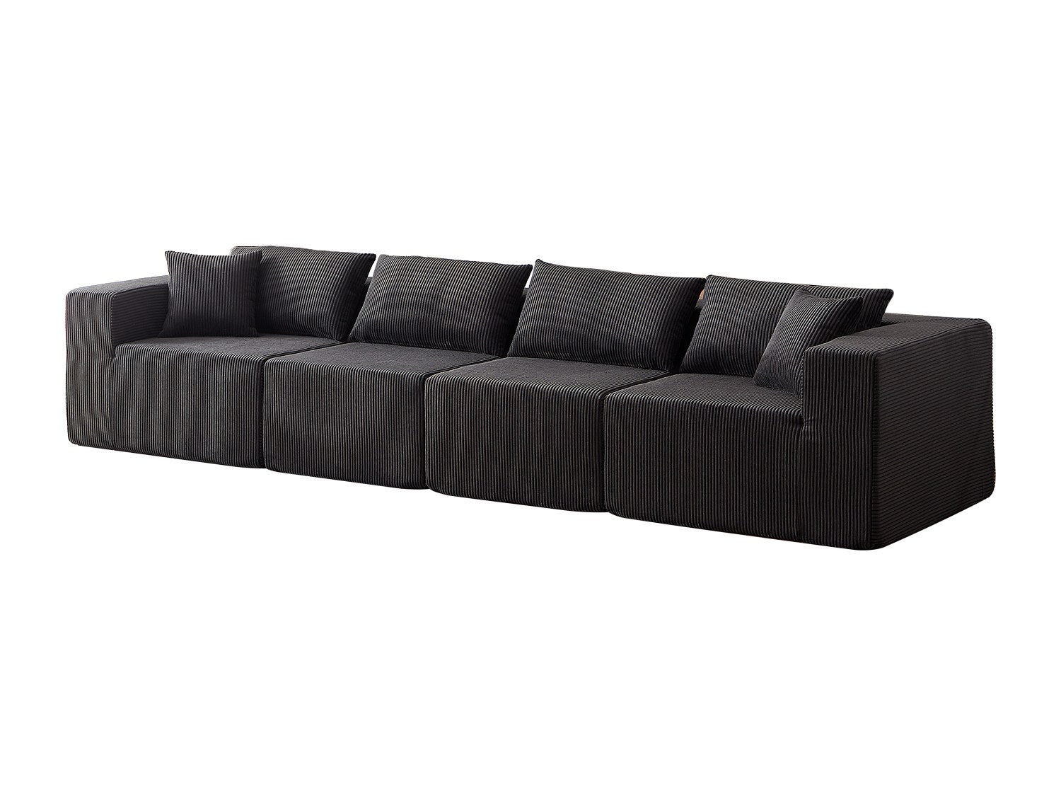 Angle pour canapé modulable 4 places noir tissu