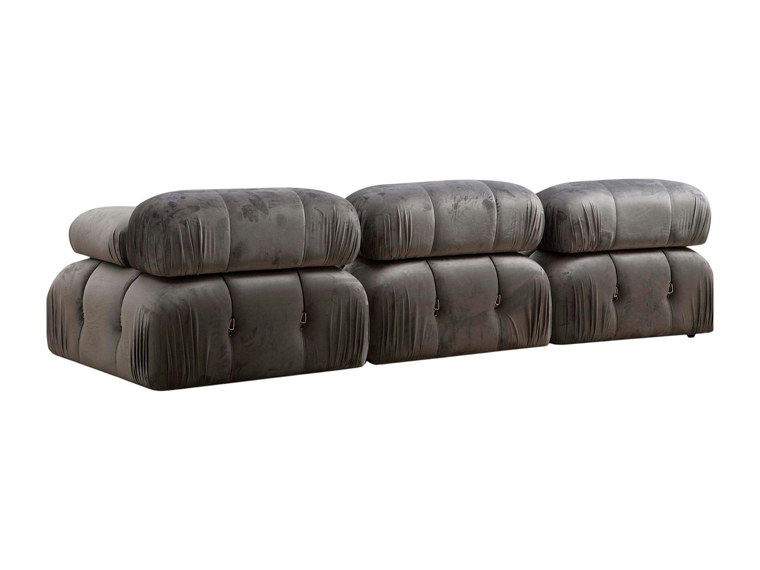 Canapé modulable 3 places gris tissu