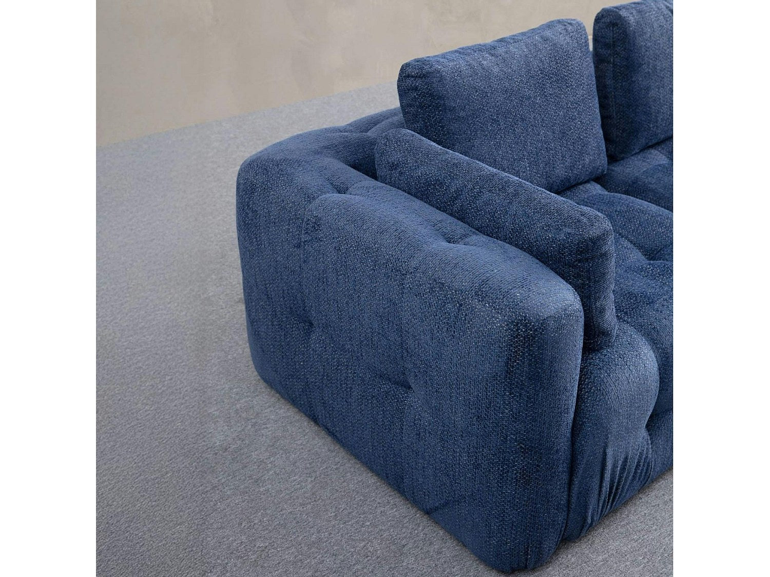 Canapé modulable 2 places bleu tissu