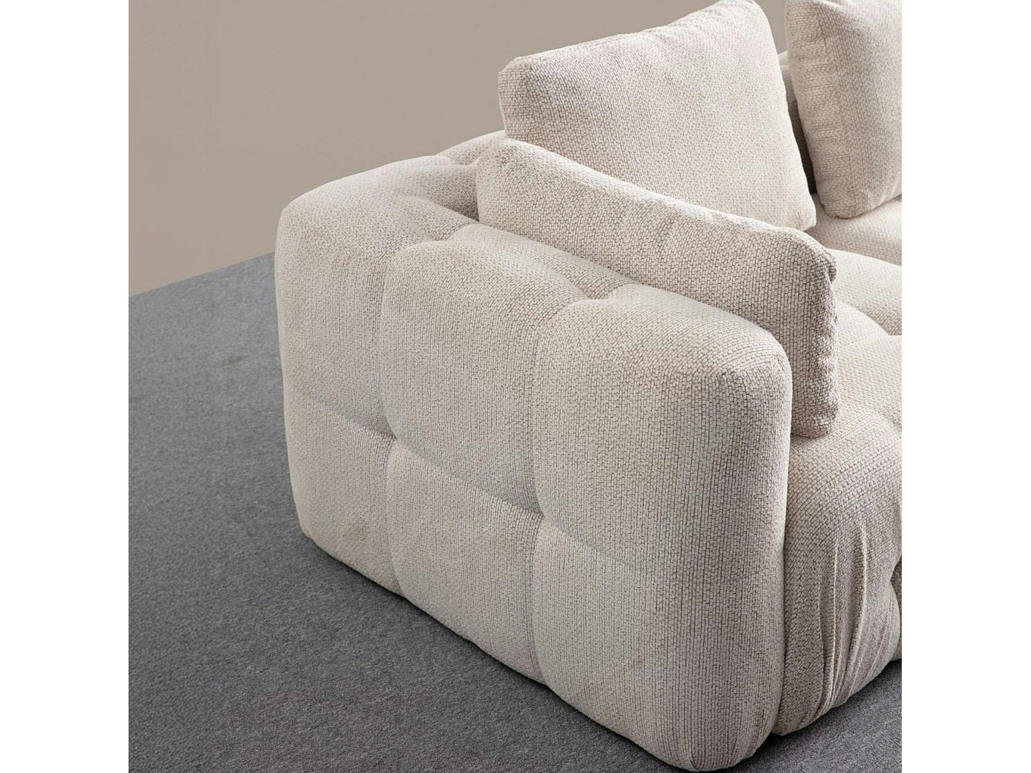 Canapé modulable 2 places beige tissu
