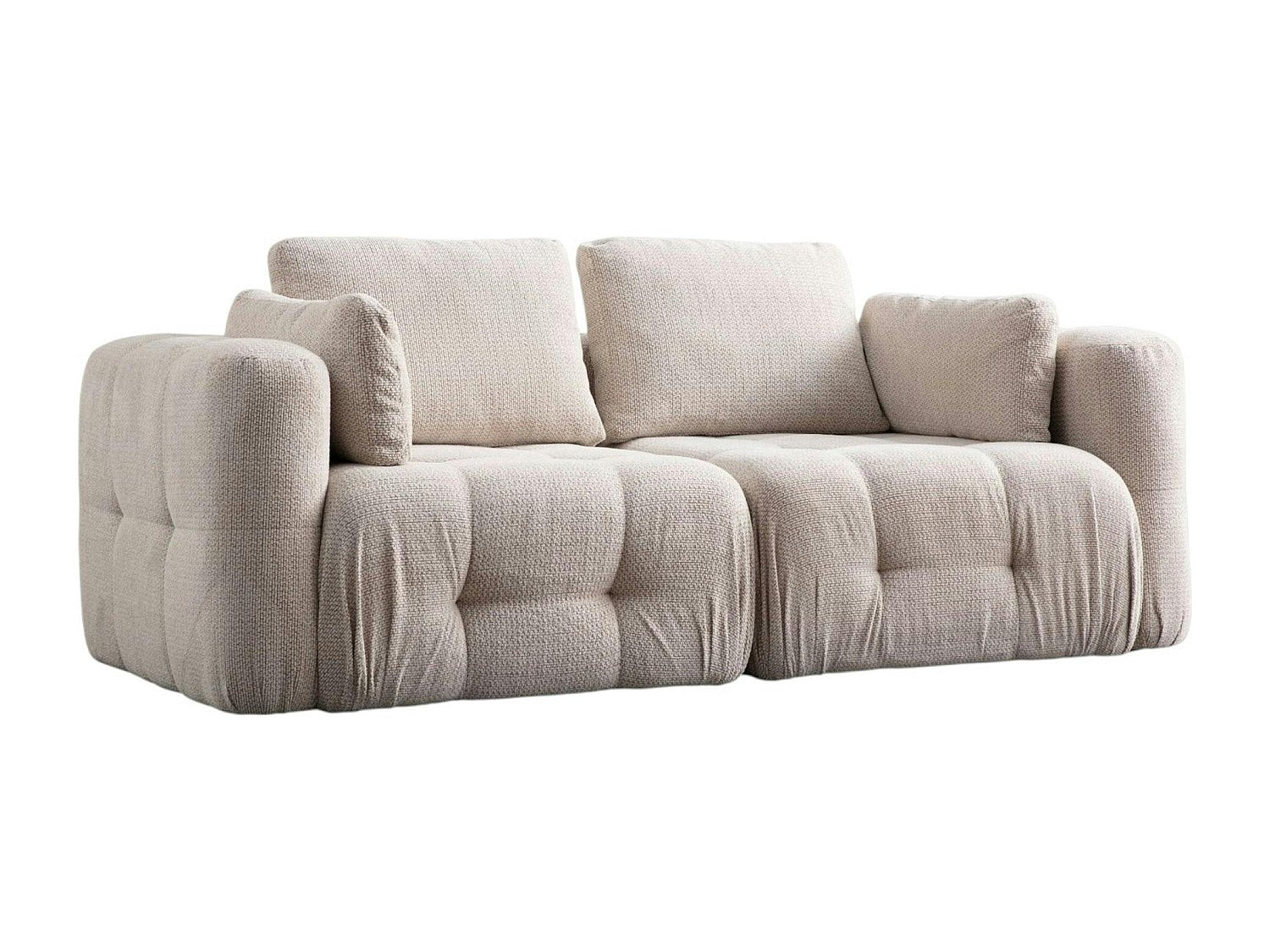 Canapé modulable 2 places beige tissu